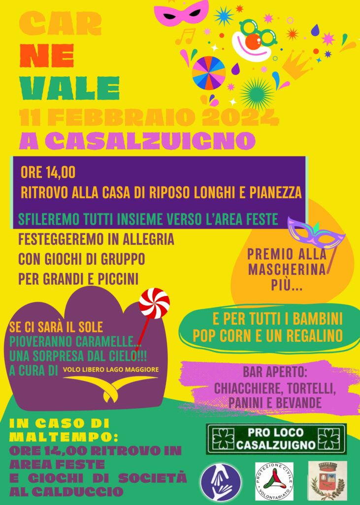 11 febbraio Carnevale in Area Feste